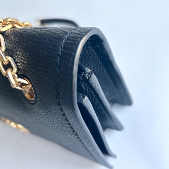 Tory Burch Black Pebble Genuine Leather Shoulder Bag Crossbody Bag - Picture 11 of 16